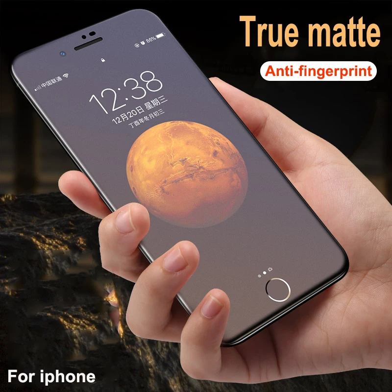 

frosted matte glass on For iphone 7 8 Plus 6 XR tempered glass 9h hardness Iphone X XS Max protective glass For iphone 6 6s Plus