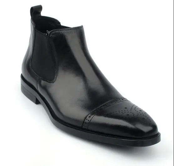 Мужские кожаные ботинки челси в британском стиле, деловые Повседневные высокие ботинки, мужские ботинки