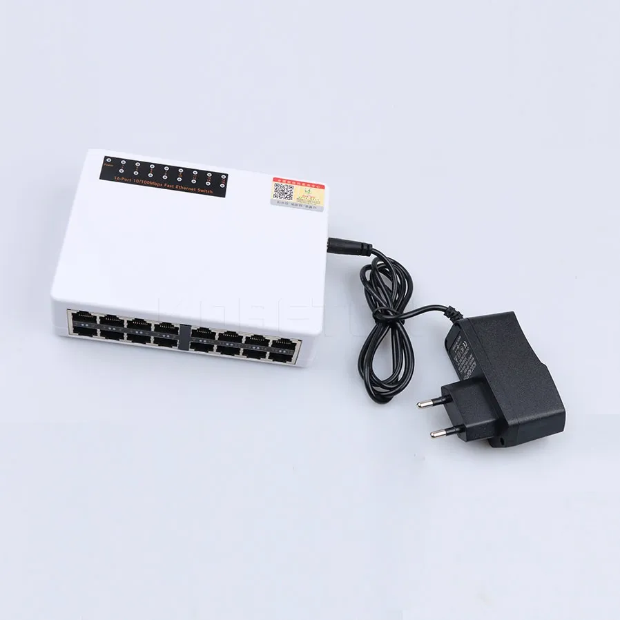 Kebidumei 10/100 Мбит/с 16 Порты Fast Ethernet LAN RJ45 Vlan сетевой коммутатор концентратор Настольный ПК коммутатор с ЕС/адаптер для розеток американского стандарта