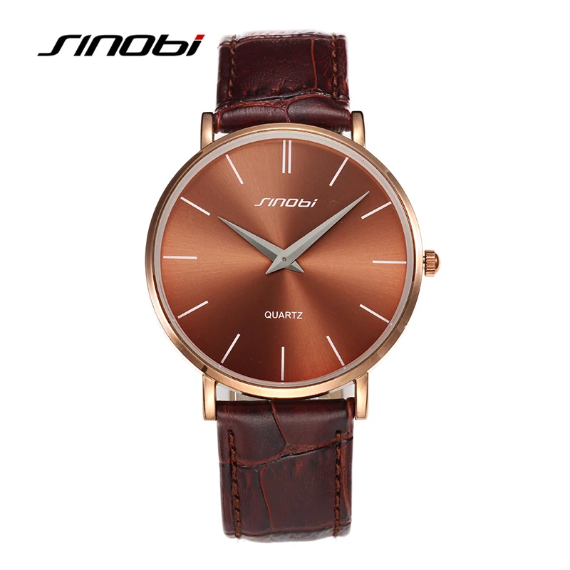 SINOBI Men's Quartz Leather Wrist Watch Casual Wa...