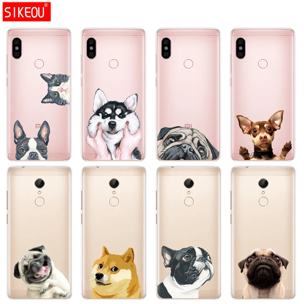 Силиконовый чехол для телефона Xiaomi redmi 5 4 1 s 2 3 3s pro PLUS note 4X 4A 5A собака и кошка Хаски