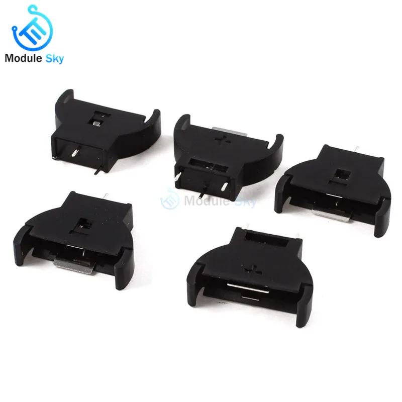 

5Pcs Black Plastic CR2032 3V Cell Coin Battery Socket Holder Case Battery Boxes