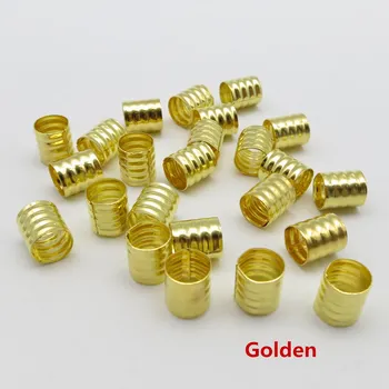 

50pcs-100pcs Golden/Silver /Mix Silver Golden hair braid dread dreadlock beads adjustable clips approx 7.5mm hole