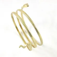 Punk serpiente enrollada espiral superior del brazo pulsera de moda pulseras y brazaletes de alambre trenzado para mujeres y hombres Vintage