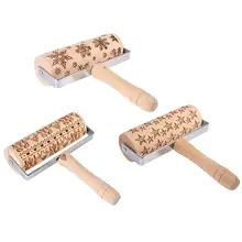 Лазерная Выгравированная прочная ручная Защита окружающей среды Кухня Печать Скалка прокатки поверхности праздничная атмосфера