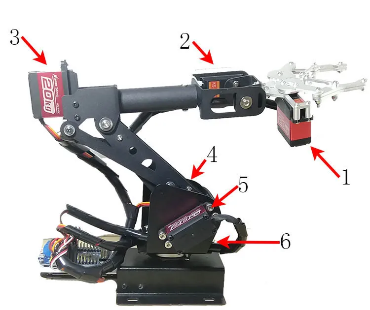 Полностью Собранный 6 оси механических Роботизированная рука зажим для Arduino, малина Мор Dhl в некоторых областях