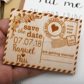 

Post card Save the Date magnet, airmail Save the Date Magnet- Save the Date
