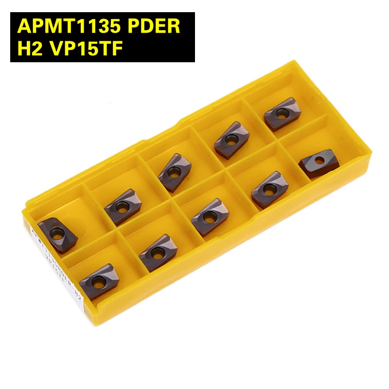 

10PCS Carbide Insert APMT 1135 PDER H2 VP15TF R0.8 Face Mill Lathe Milling CNC Tools Milling Cutter APMT1135