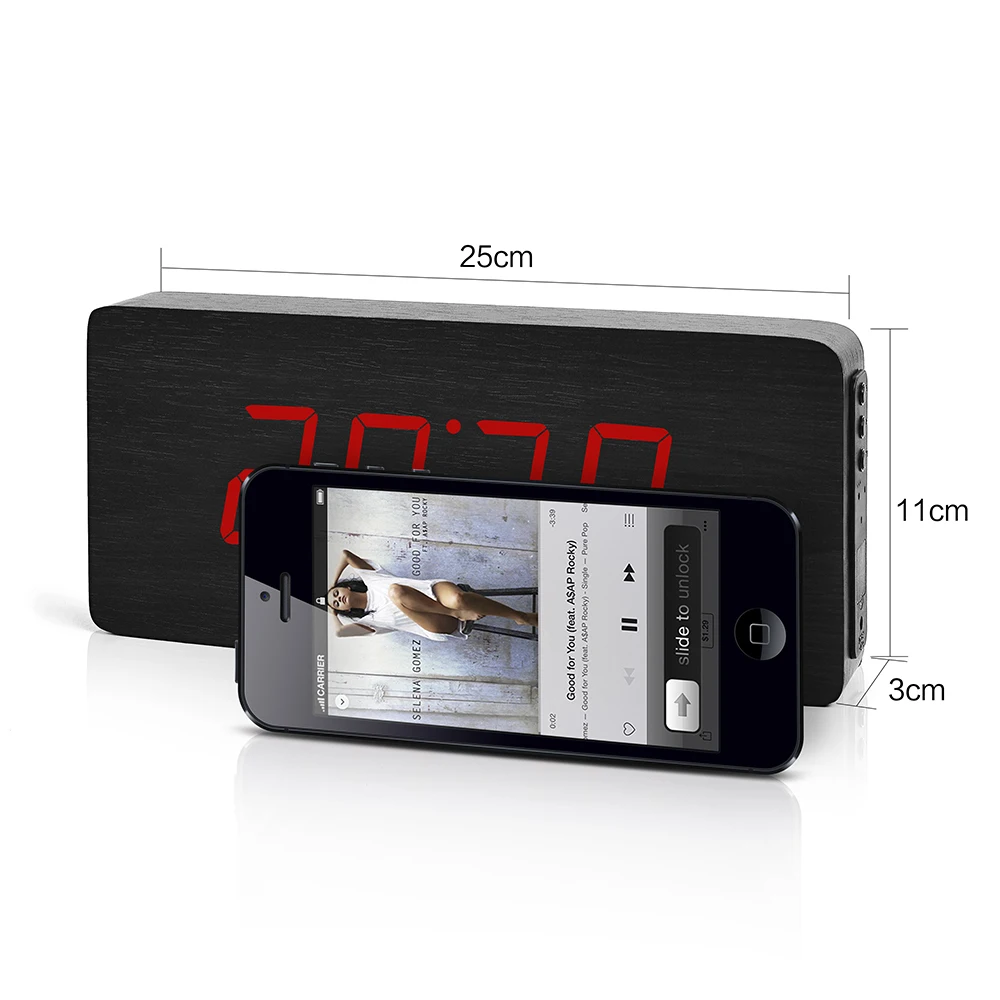 Skup Zegar ścienny FiBiSnonic nowoczesny Design LED cyfrowa ściana zegarek kalendarz temperatura Home Decor zegary Nixie