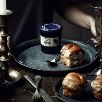 

KINGLANG Round wrought iron belt storage tray bread tray tray home decoration