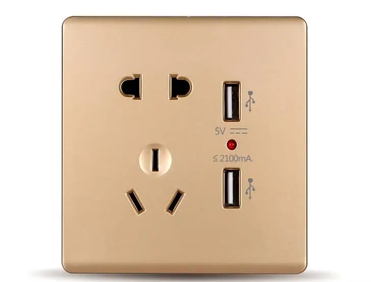 5PCS 2017 Hot sale Dual USB Port Electric Socket Power Outlet Panel