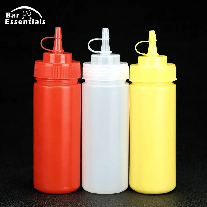 Plastic Squeeze Bottle BBQ Ketchup Sauce Dispenser Bottles Olive Oil