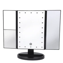 NEW-3 Folding 22 Leds Portable Led Makeup Mirror Luminous Desktop Cosmetic Lamp Adjustable Women Lady Make Up Mirrors