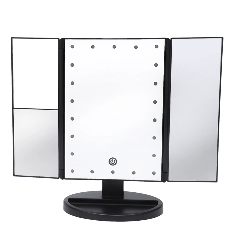 

NEW-3 Folding 22 Leds Portable Led Makeup Mirror Luminous Desktop Cosmetic Lamp Adjustable Women Lady Make Up Mirrors
