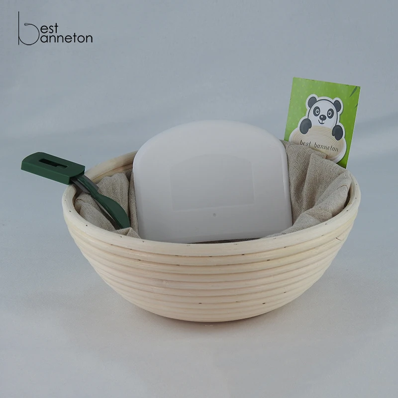 Best banneton Handmade natural environmental baking enthusiasts Not bleached color 10 Inch Banneton Proofing Basket Set | Дом и сад