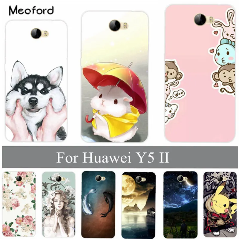 

Soft Silicone TPU Case For Huawei Y5 II Y5 2 / Y6 II Compact Cover Back Phone Cases For Huawei Y5II Y52 LYO-L21 CUN-U29 ku306