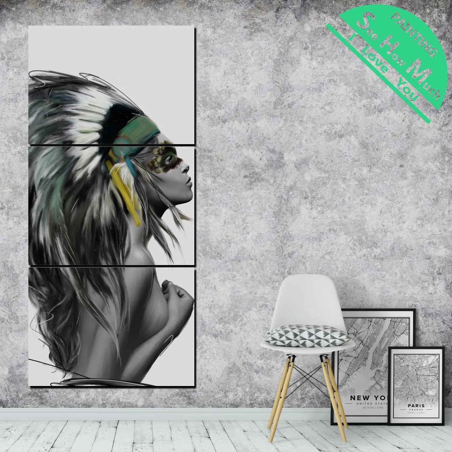 

3 Pieces Dark Green Angle Modern Decor Wall Art HD Printed Canvas Painting with Pictures Decoration for Living Room Decoration