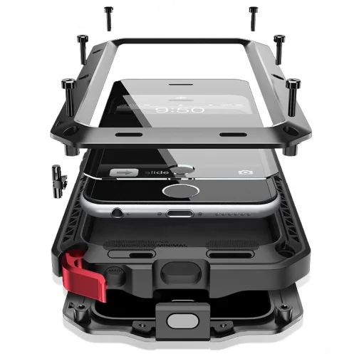 Doom Armor Life Shock Dropproof Shockproof Case for iPhone X Xs Max Xr 6 S 6S 7 8 Plus 5 5S Metal Aluminum Silicon Cover Coque |