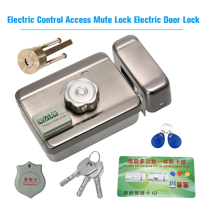 

Electric Control Access Mute Lock Electric Door Lock With Remote Controller and ID Card For Doorbell Intercom Access Control