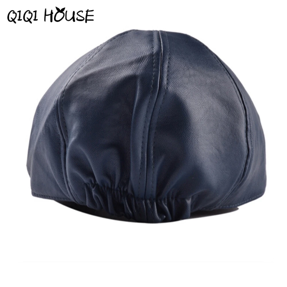 New Summer Men Women Vintage Beret Newsboy Flat Cabbie Causal Driving Hats Artificial Leather Cap