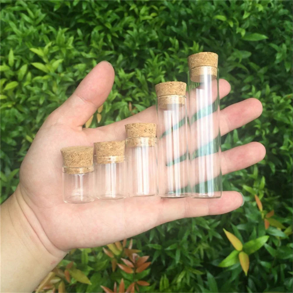4ml 5ml 6ml 18ml 22ml 30ml Mini Glass Bottles Jars Storage for Sand Liquid Food Gifts Diy Bottles 24pcs