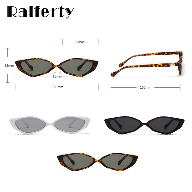 Ralferty, кошачьи глаза, солнцезащитные очки для женщин, новинка, Уникальные ретро очки с треугольниками, ультра маленькая оправа, очки, женские Черепаховые оттенки W813066