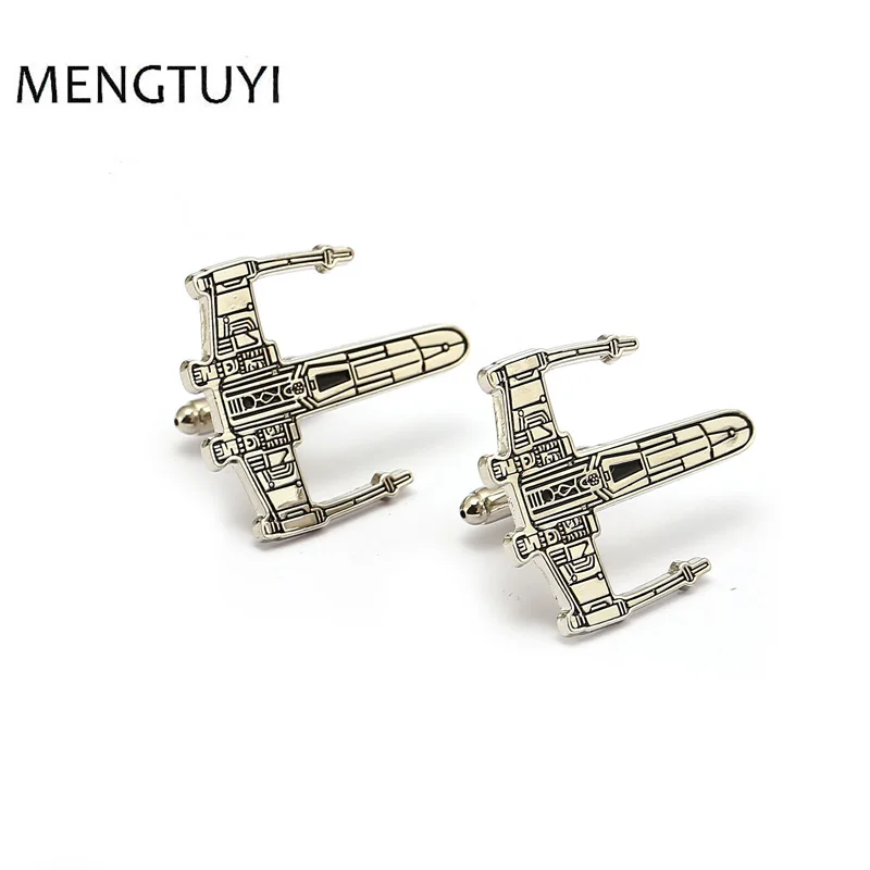

J Store Movie Star Wars Cufflinks Fighter Aircraft Model Cuff Link For Men's Shirt Party Novelty Design Alloy Cuff Buttons