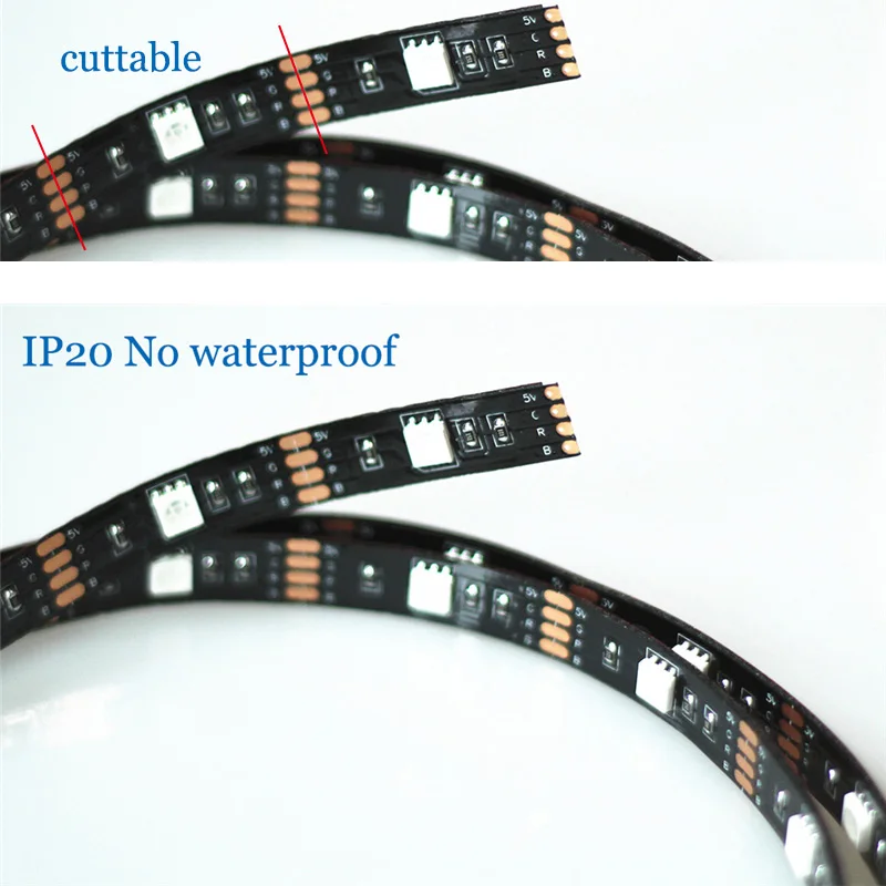 USB LED strip 5050 RGB Flexible Light TV Background 1M 2M 5V 5050 RGB LED Tape Mini 3Key RGB Controller