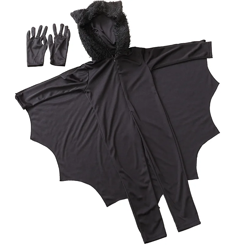 Kids Animal Bat Costume Cosplay Girls Children Halloween Fantasia Fancy Party Dress Up Carnival Kigurumi Batman Outfit
