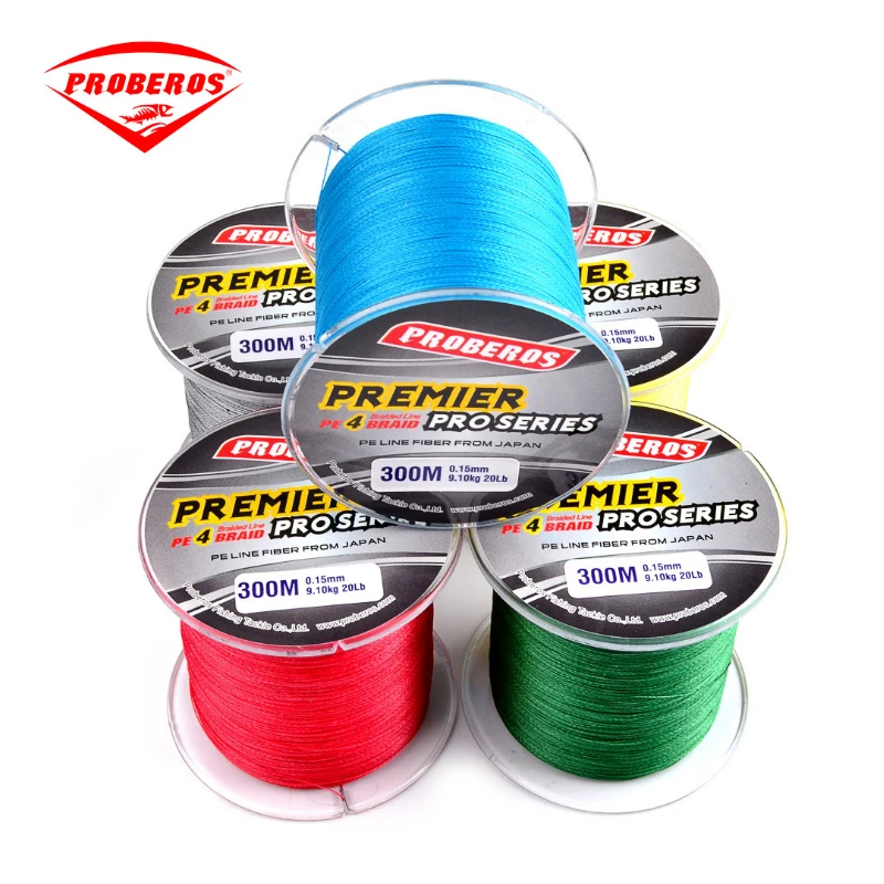 PRO BEROS 300M PE 4 Braid weaves fishing Line Braided Fishing Line Multifilament Super Strong High Quality 6LB~100LB PRO BEROS 300M PE 4 Braid weaves fishing Line Braided Fishing Line Multifilament Super Strong High Quality 6LB~100LB