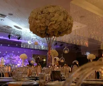 

10PCS/lot Golden Flower Pillar Gold Metal Flower Stand Beautiful Shape Frame for Wedding Party Event Decoration