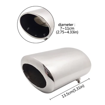 

Car Auto Exhaust Muffler Tip Stainless Steel Pipe Chrome Trim Modified Car Rear Tail Throat Liner Accessories For Buick Regal