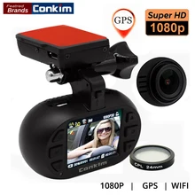 Conkim Car DVR With GPS Wifi Camera Auto Registrator 1080P Full HD WDR Parking Guard Dashcam Novatek 96655 w/ CPL Mini 0903 Nano