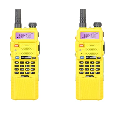 2 шт Baofeng UV-5R 3800 мАч дальняя рация 10 км Двухдиапазонная UHF& VHF UV5R Ham Hf трансивер портативная UV 5R радиостанция - Цвет: Yellow