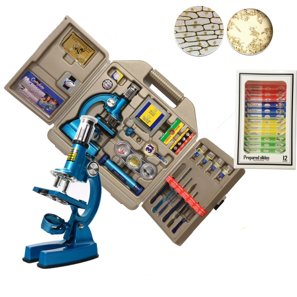 

EYESHOT Science kits for kids microscope Beginner Microscope Kit LED 100X, 600x, and 1200x Magnification kids science toys