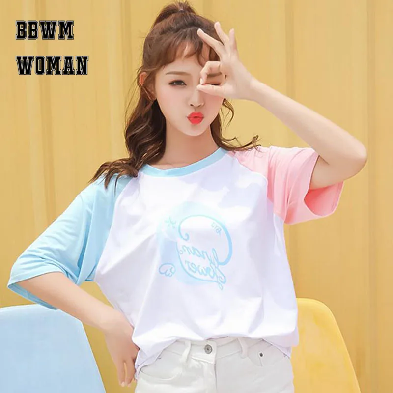 2018 Fashion Korean Girls Women Short Sleeve Student Loose Blouses T-shirt Tops 