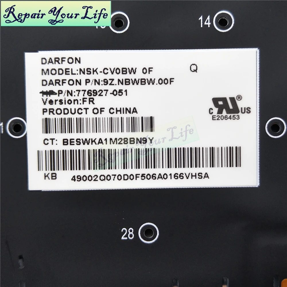 Repair You Life Клавиатура для ноутбука hp OMEN 15 15-5000 15 французская раскладка с подсветкой черная оригинальная 776927-051