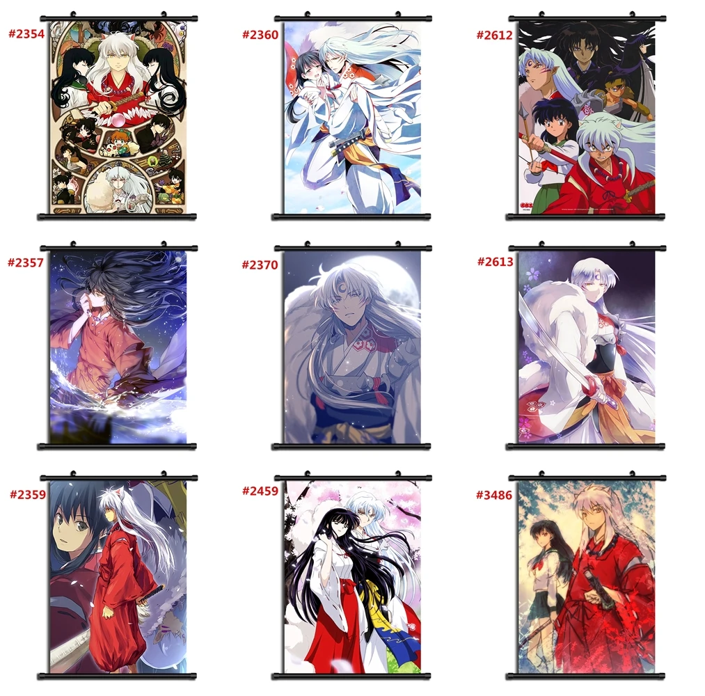 InuYasha Inu Yasha Аниме Манга настенный плакат свиток B