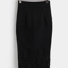 Saia, длинная юбка, настоящая Империя, полиэстер, хлопок, до середины икры, прямая, однотонная,, стиль, женская, разрезная, кружевная, прошитая юбка