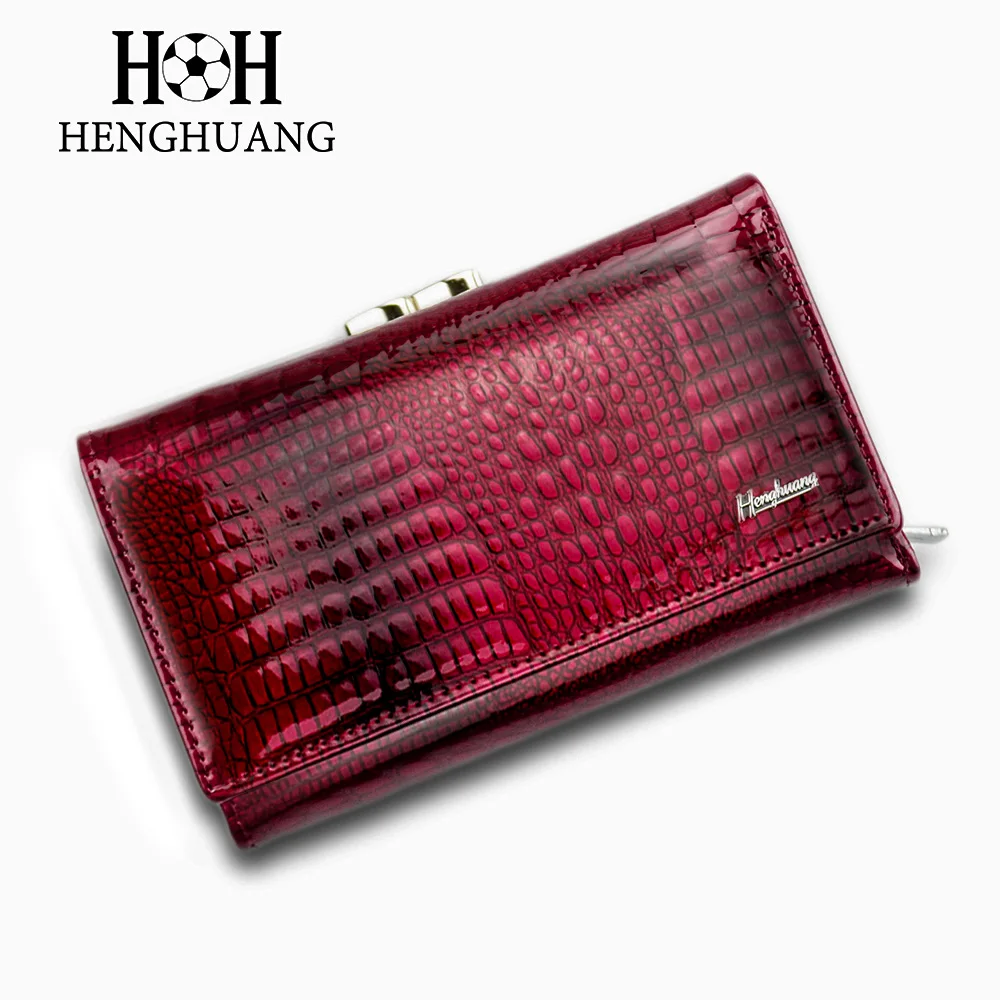 HH Women Luxury Brand Fashion Genuine Leather Short Wallet Female Alligator Hasp Lady Coin Purse Purses