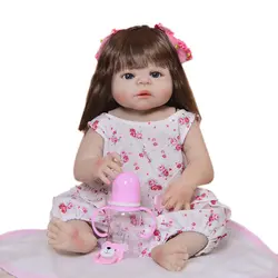 55 см милый полный виниловый силиконовый корпус Реалистичная девочка с цветной юбкой силикон Bonecas reborn baby dolls play house toys
