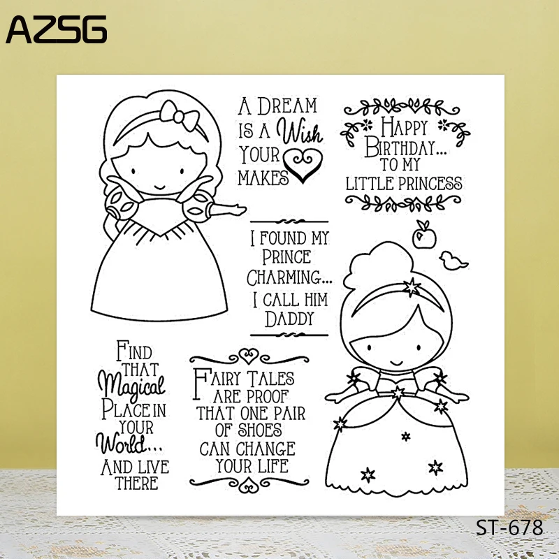 

AZSG Queen Girl Silicone Clear Stamps/Seal For DIY Scrapbooking Decorative Card Making Craft Fun Decoration Supplies