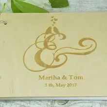 Изготовленный на заказ дизайн влюбленными птицами на свадебных гостевых памяти альбом гравировкой деревянные гостевые Приём на день рождения, вечеринка, украшения