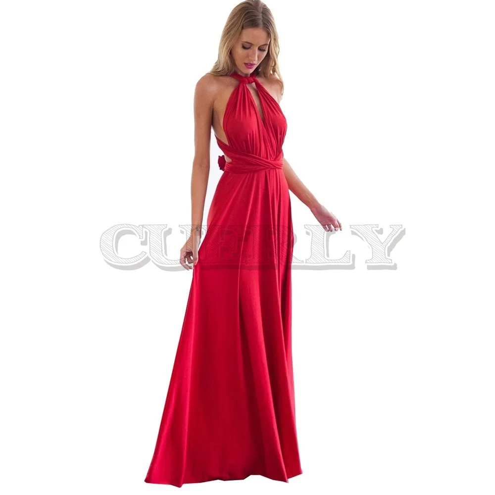 

Sexy Women Multiway Wrap Convertible Boho Maxi Club Red Dress Bandage Long Dress Party Bridesmaids Robe Longue Femme