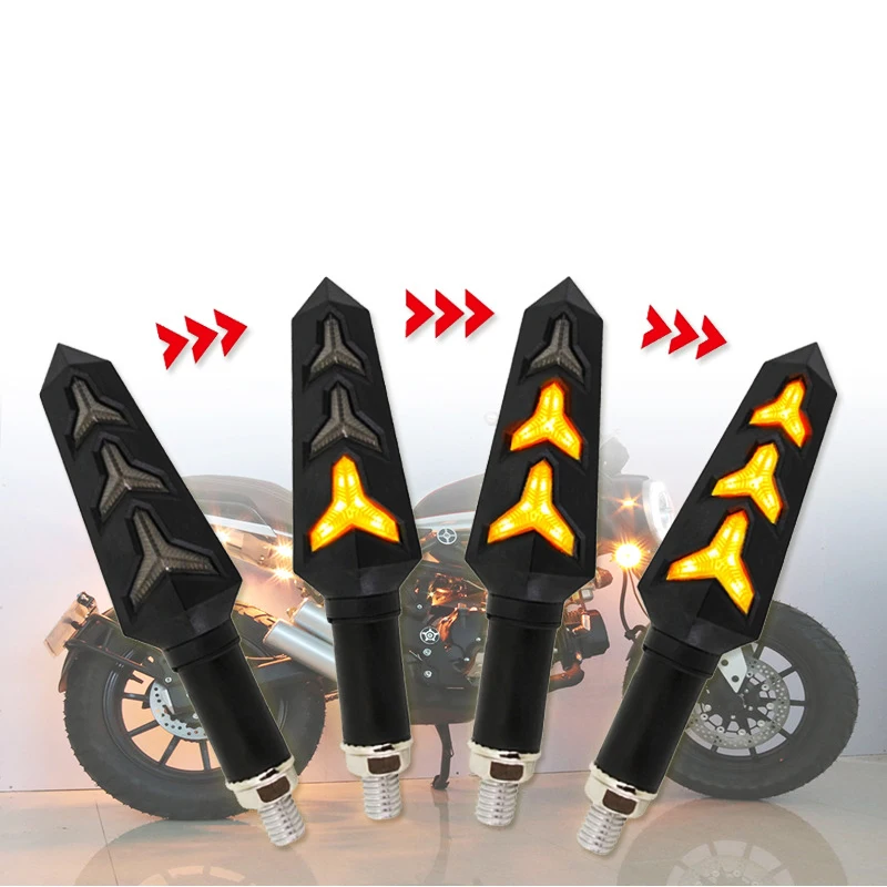 

2x Flowing LED MotorcycleTurn Signal Lights Daytime Running Light Decorative Lamps 12V Motor Scooter Electromobile Turn Lights
