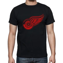 Новая Детройт Красная футболка с крылышками хлопок большой и высокий логотип Модные Крылья короткий рукав хип хоп Футболка мужская Camisa XS-2XL