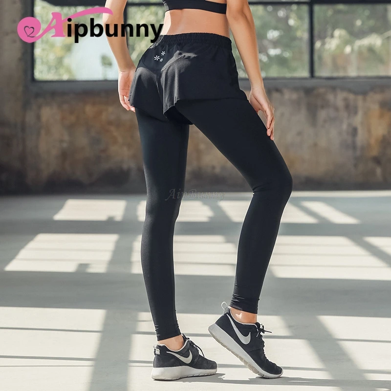 ★ Aipbunny 2 в 1 эластичные штаны для йоги под управлением женщины леггинсы ropa deportiva mujer спорт ✔