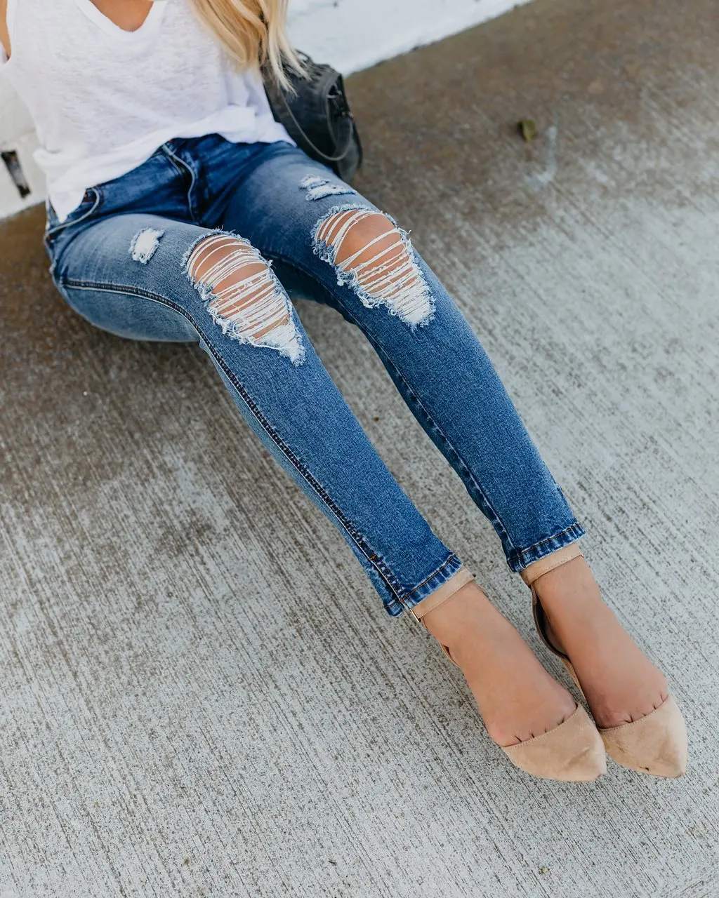Весенние тонкие джинсы женские модные рваные выдалбливают Синие рваные отбеленные джинсы эффект усов уличная ВИНТАЖНАЯ ДЖИНСОВАЯ брюки