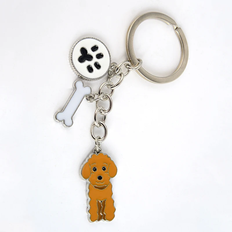 Porte-clés pendentif chien en métal pour femmes, hommes, filles, porte-clés de voiture, breloque de sac, accessoires de bricolage, cadeau pour couple amoureux