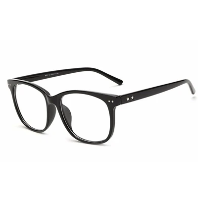 Ralferty, винтажные Модные прозрачные очки, оправа с прозрачными линзами для близорукости, очки для женщин и мужчин, Звездные ретро очки Oculo 8081 - Цвет оправы: Shiny black